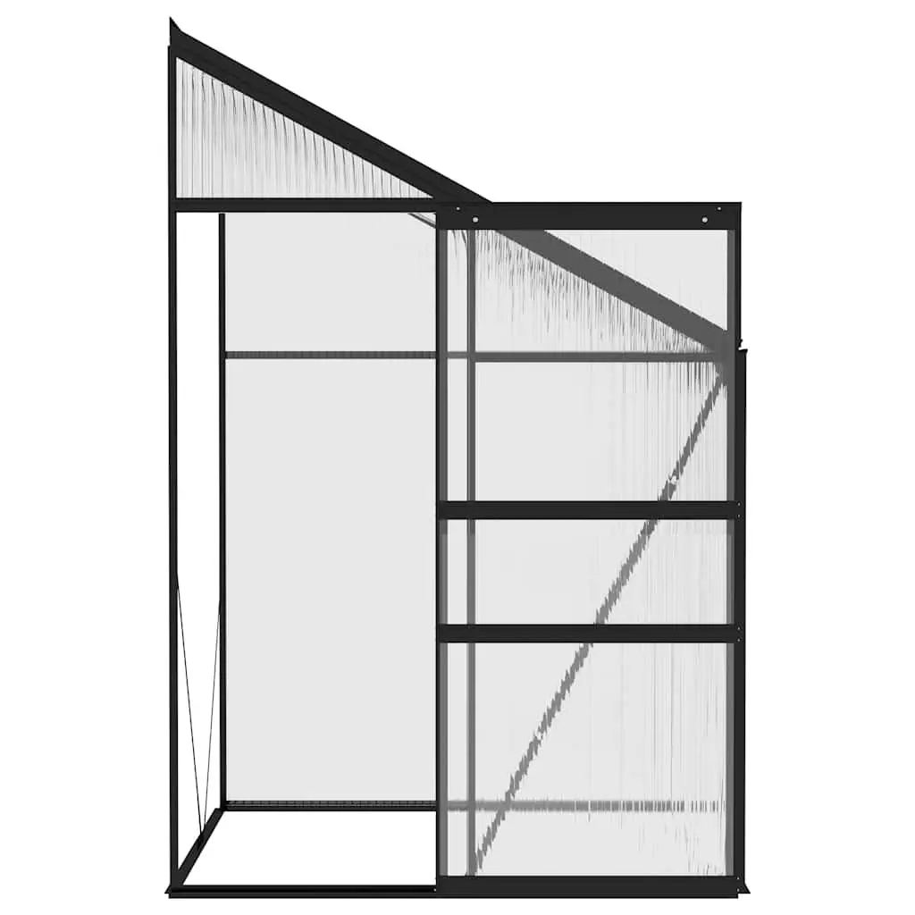 Greenhouse Anthracite Aluminium Frame PC Board 1.64m² Plant Protection