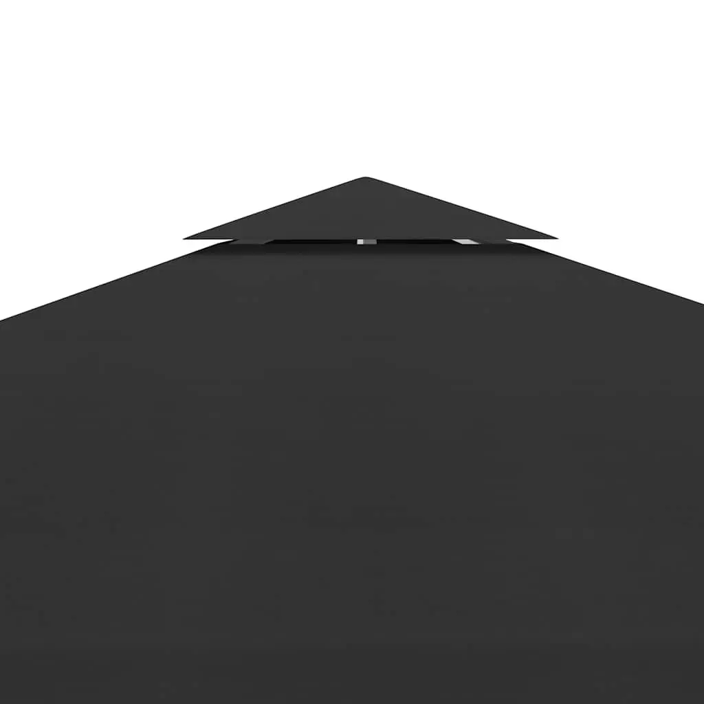 Gazebo Top Cover Black 3x3 m 2-Tier Waterproof Replacement Sun Shade