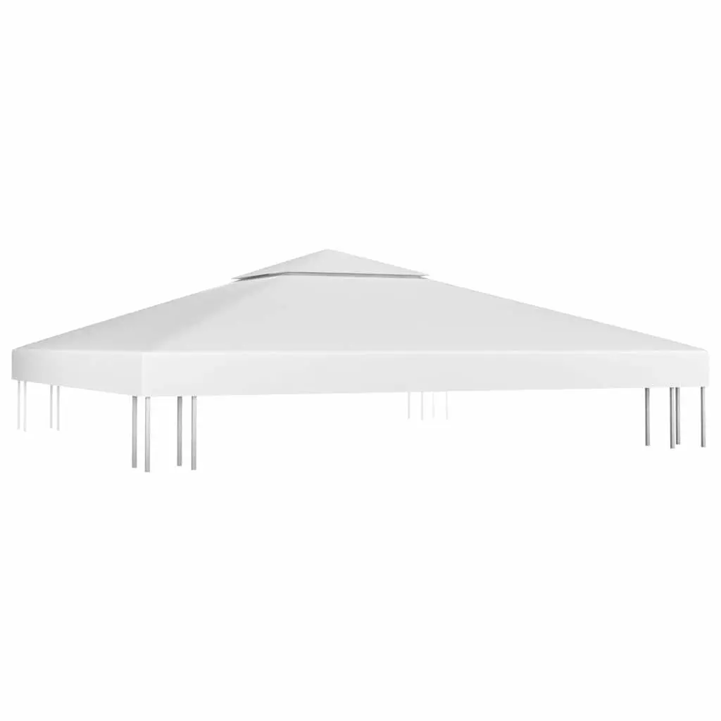 2-Tier Gazebo Top Cover White 3x3m Waterproof Polyester Replacement Canopy