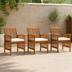 3 Outdoor Dining Chairs with Cushions - Quality and Comfort