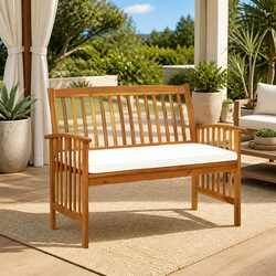 Stylish 119cm Outdoor Bench with Cushion for Relaxation