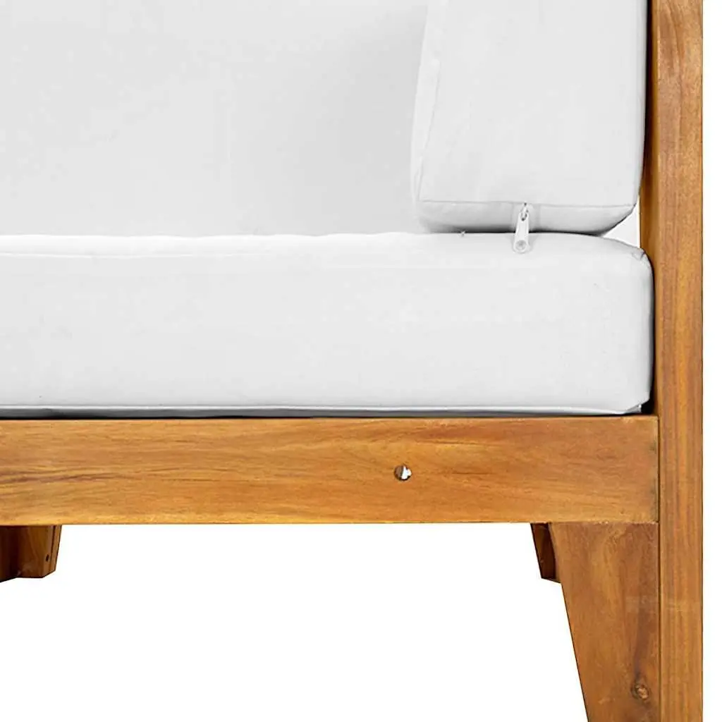 Outdoor Sectional Corner Sofa White Cushions Garden Lounge Modular Seating Unit