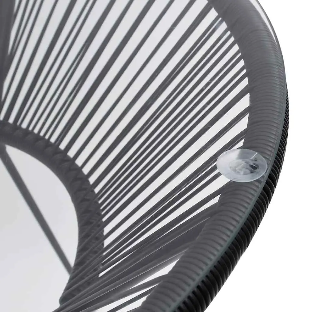 Garden Dining Table Round Black Rattan Glass Top Outdoor Patio Furniture