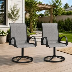 Set of 2 Comfortable Swivel Chairs for Outdoor Use