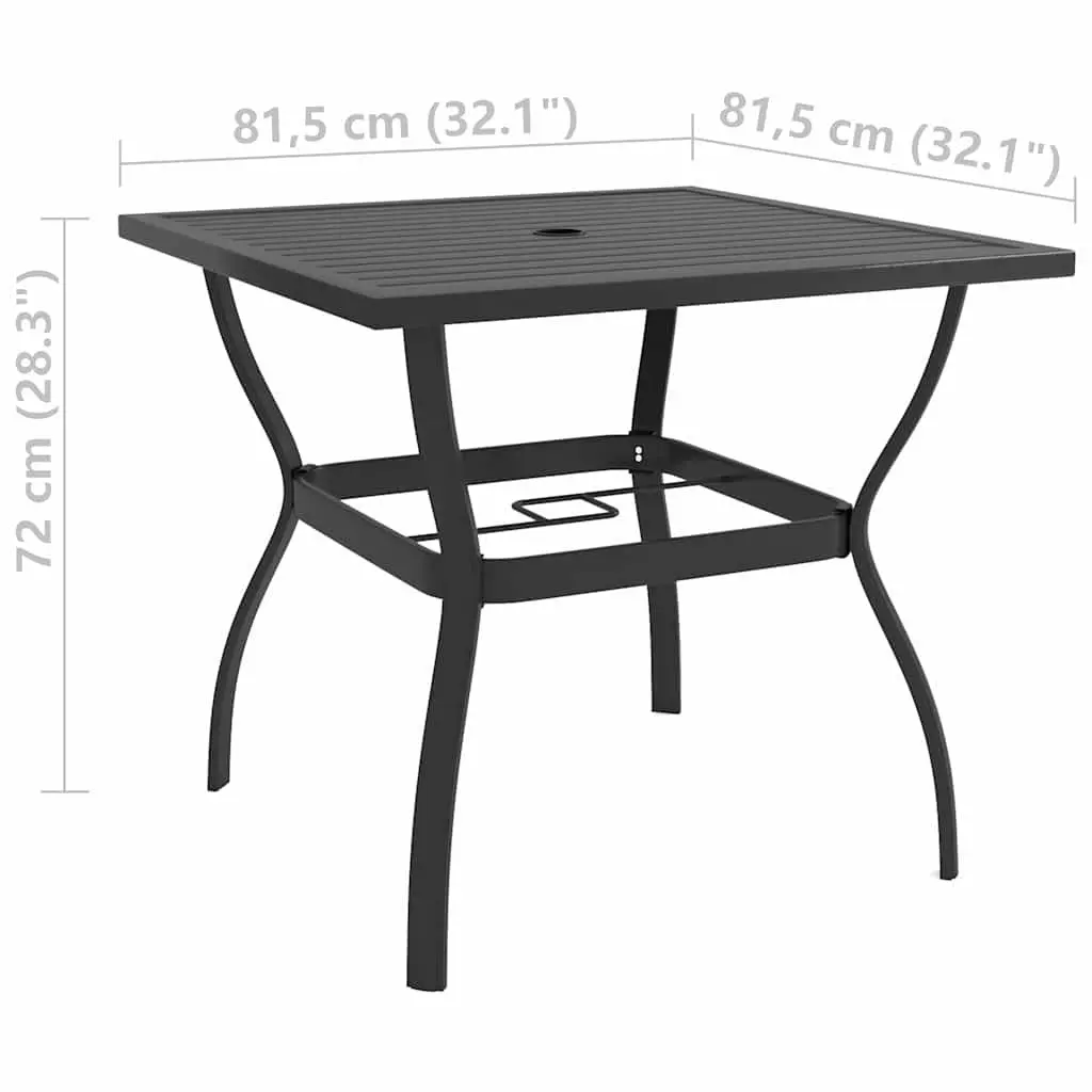 Anthracite Outdoor Dining Table with Parasol Placement