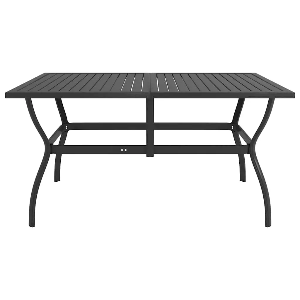 Garden Table Anthracite Outdoor Furniture Steel Slatted Design 140x80x72cm