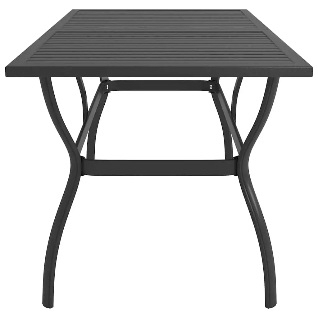 Garden Table Anthracite Outdoor Furniture Steel Slatted Design 140x80x72cm