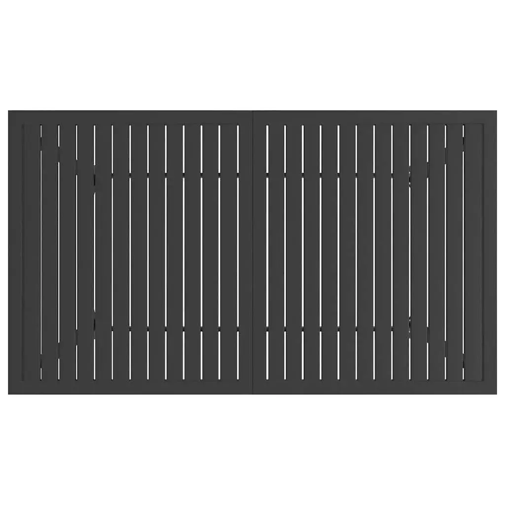 Garden Table Anthracite Outdoor Furniture Steel Slatted Design 140x80x72cm