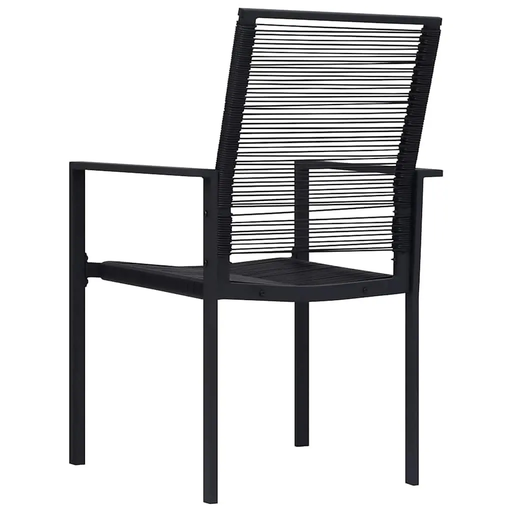 Outdoor Garden Chairs Black 2 Piece Set Rattan Patio Seating Backrest Stable