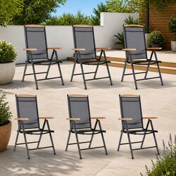 Folding Garden Chairs Set of 6