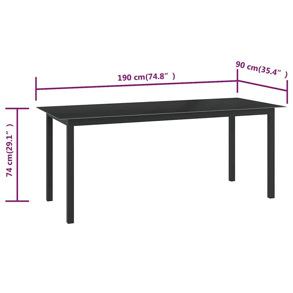 Garden Dining Table in Black