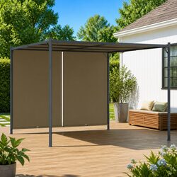 Garden Pergola Retractable Sliding Roof Canopy 3x3m Outdoor Shade Structure