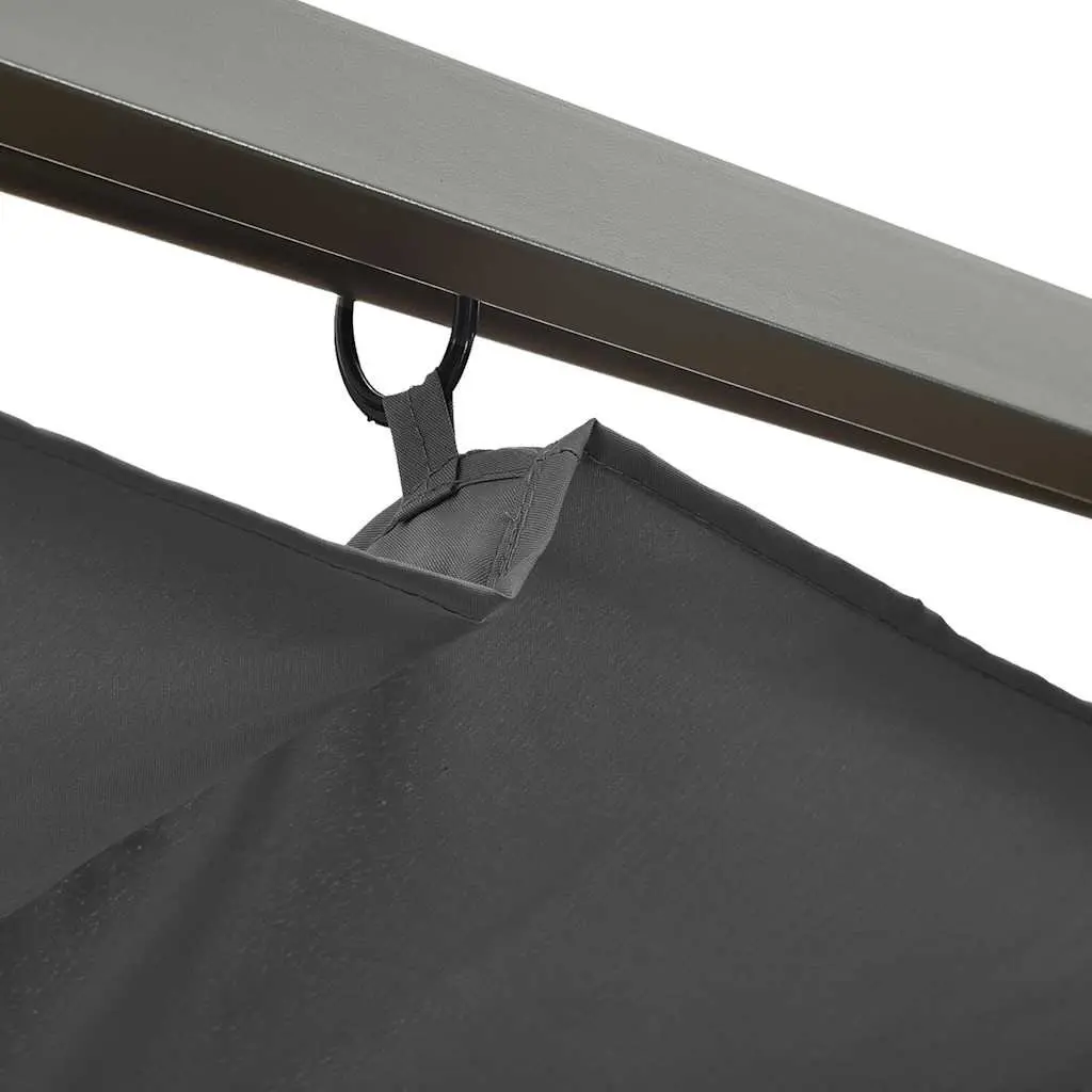 Garden Pergola Anthracite 3x3m Retractable Roof Outdoor Shade Structure Steel Frame