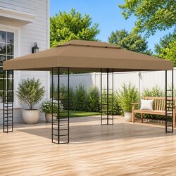 Gazebo 3x4 m Outdoor Canopy Vented Roof Garden Patio Shade Structure Steel Frame