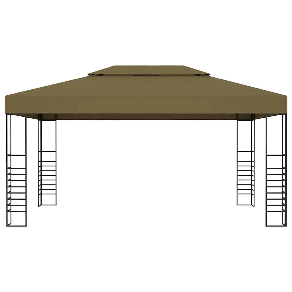 Gazebo Taupe 3x4 m Vented Roof Outdoor Canopy Shade Structure Steel Frame