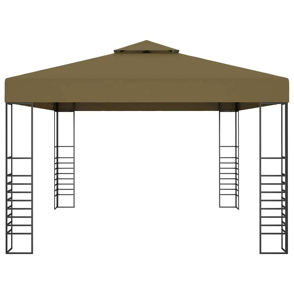 Gazebo Taupe 3x4 m Vented Roof Outdoor Canopy Shade Structure Steel Frame