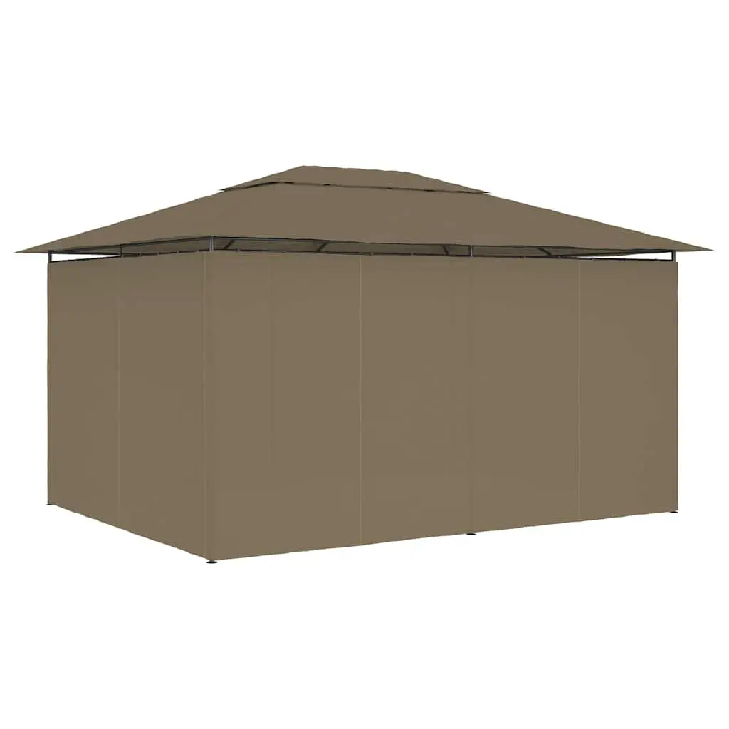 Garden Gazebo Taupe 4x3m Vented Roof with Adjustable Curtains