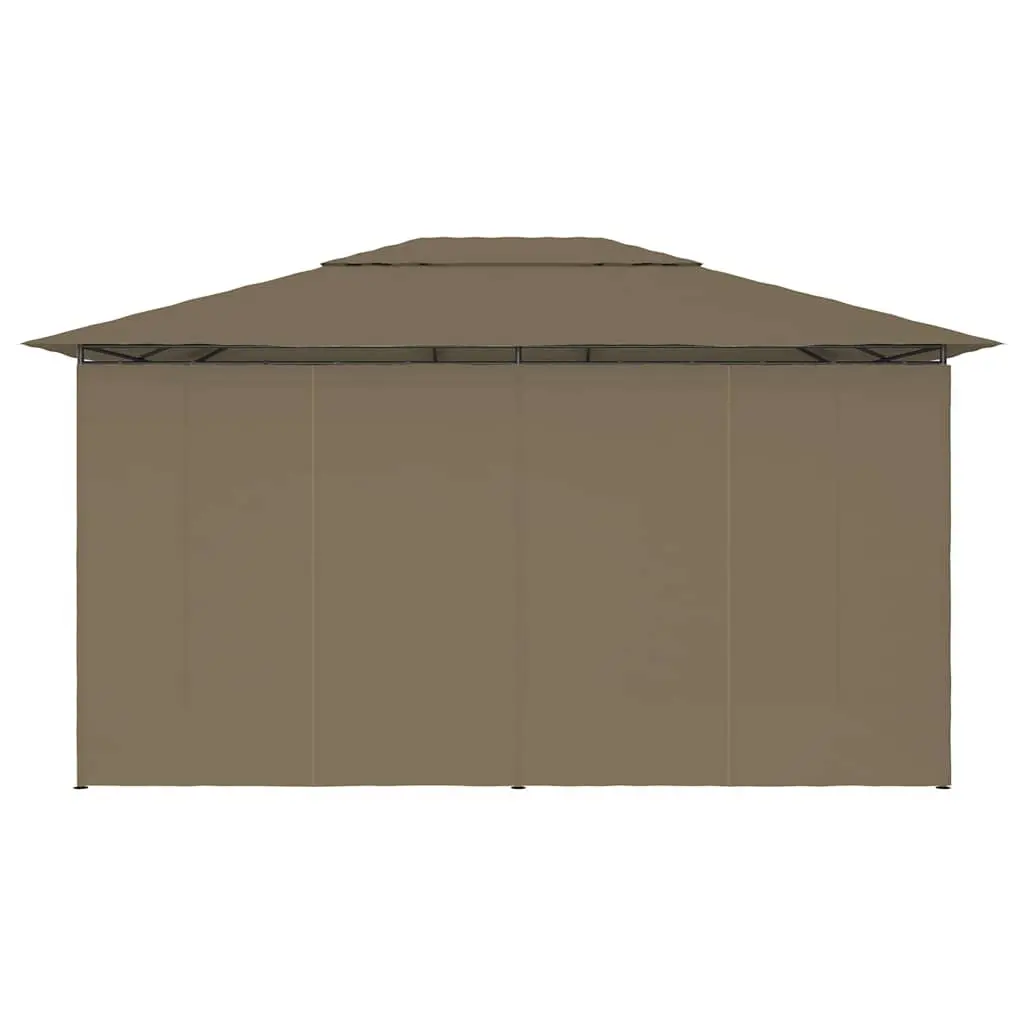 Garden Gazebo Taupe 4x3m Vented Roof with Adjustable Curtains