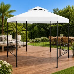 Compact Garden Gazebo Canopy 323x275x265cm, White