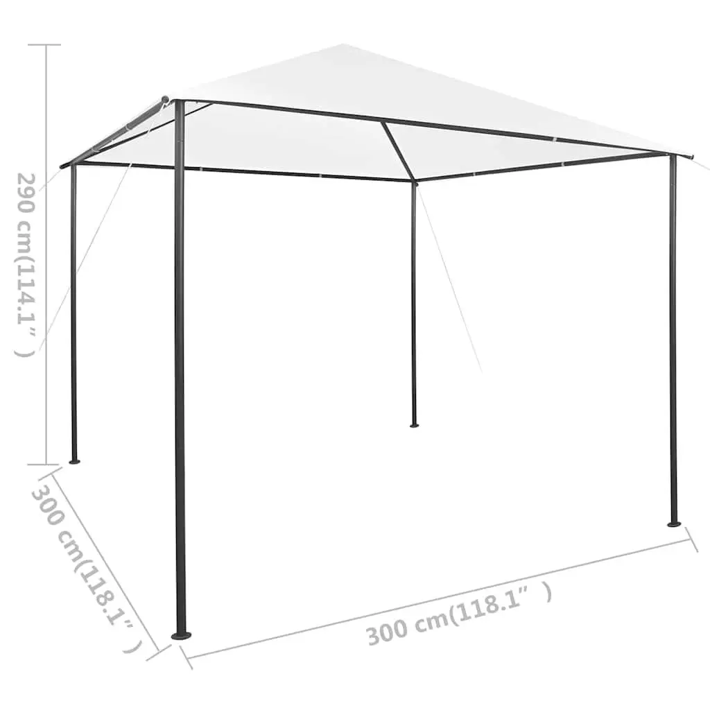 Gazebo White 3x3x2.9 m Outdoor Pavilion Canopy Shelter with UV and Dirt Resistance