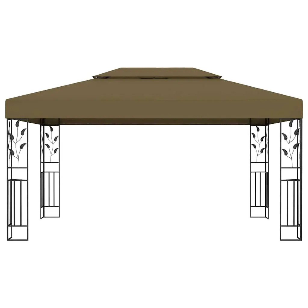 Garden Gazebo Taupe 3x4m Double Roof Outdoor Canopy