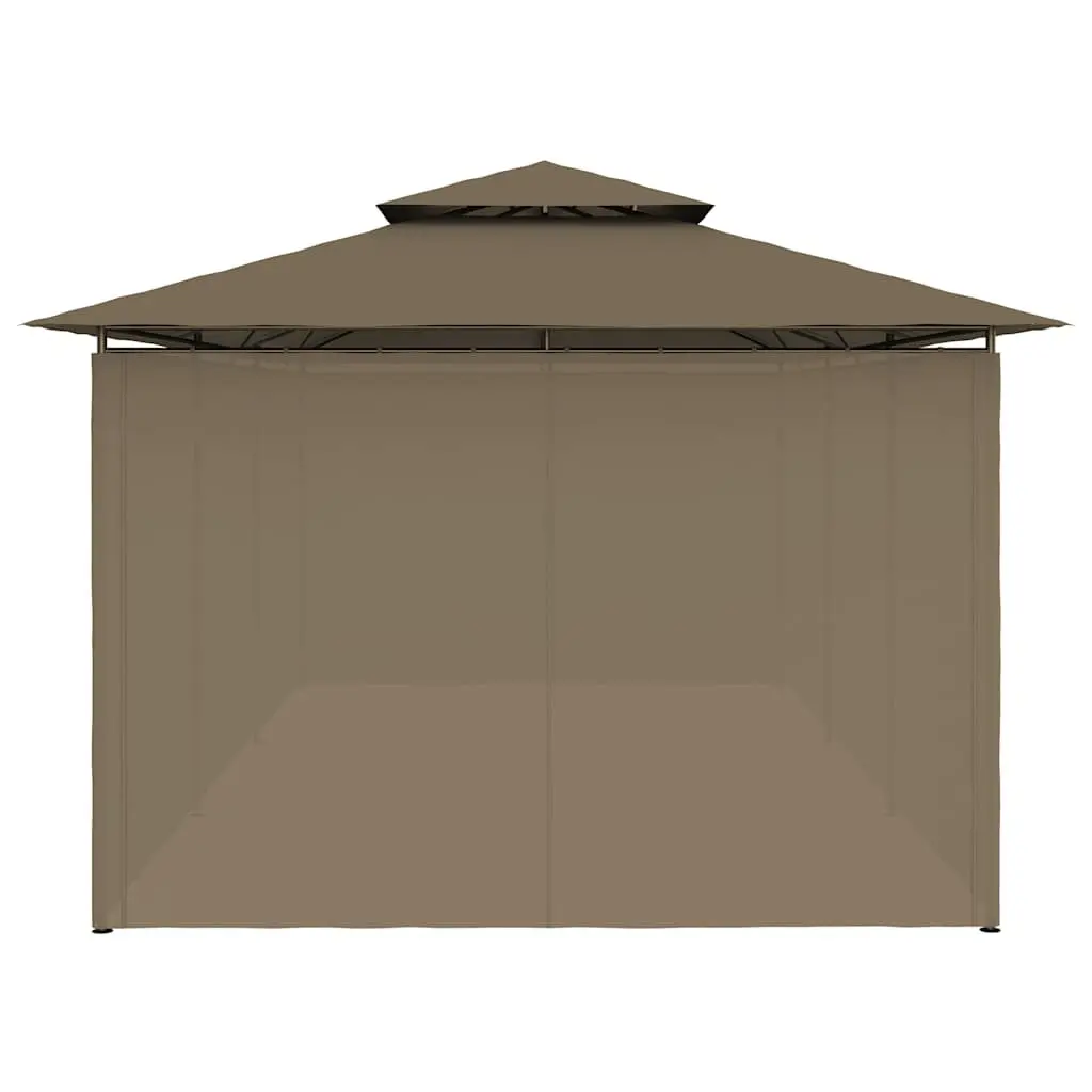 Outdoor Gazebo Taupe 600 x 298 x 270 cm Sturdy Steel Frame with Detachable Side Curtains