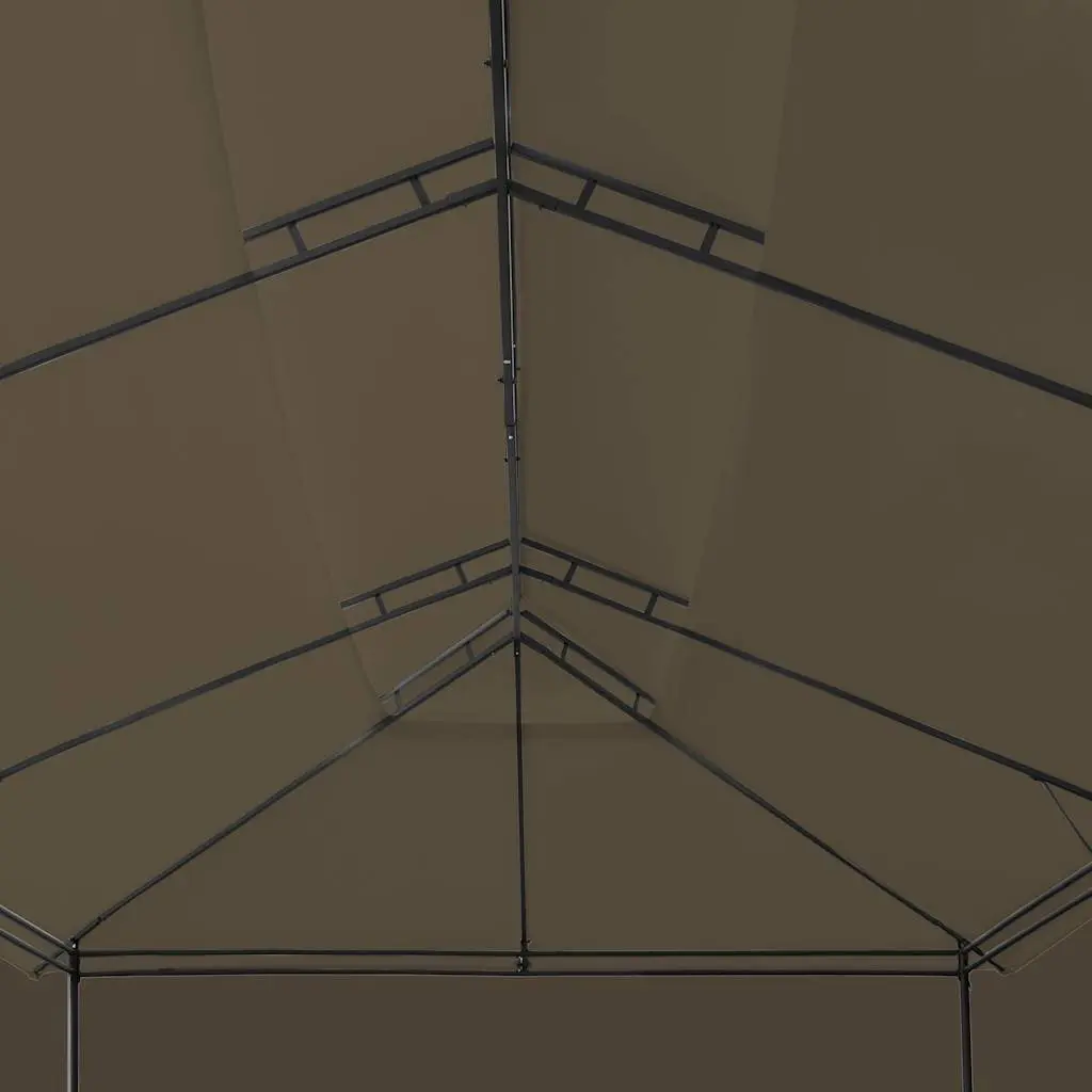Outdoor Gazebo Taupe 600 x 298 x 270 cm Sturdy Steel Frame with Detachable Side Curtains