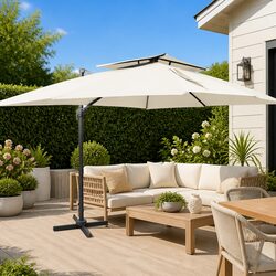 Compact and Sturdy Cantilever Garden Parasol