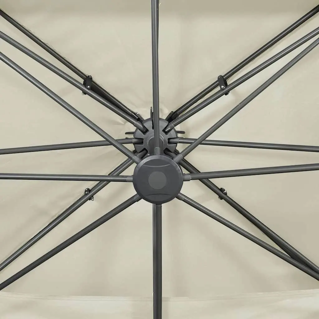 Cantilever Garden Parasol Beige 400 x 300 cm Double Top Tilt Rotate