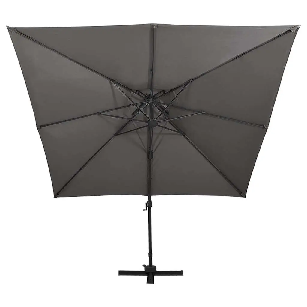 Cantilever Garden Parasol Anthracite 300x300 cm UV Protective Easy Open Crank Mechanism