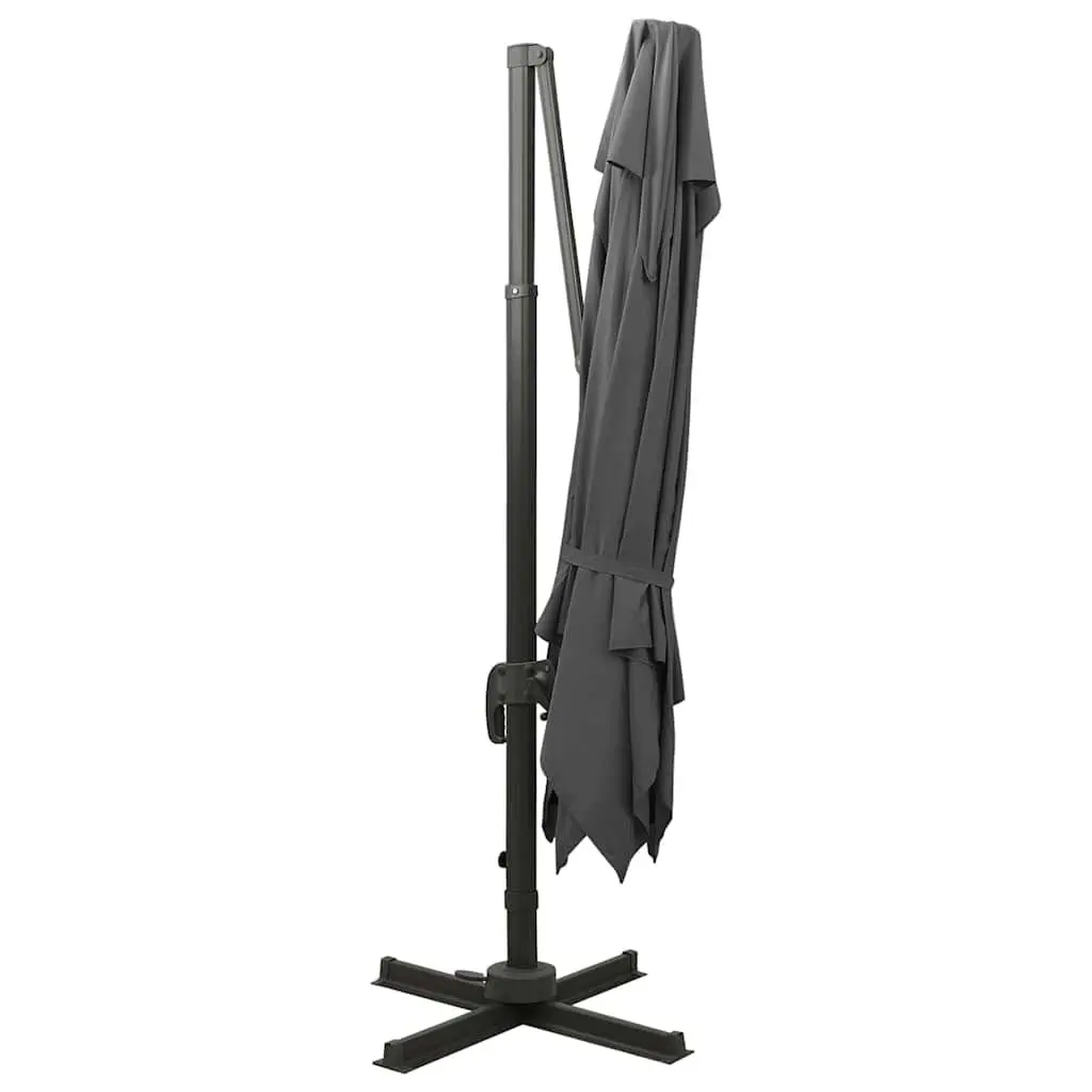 Cantilever Garden Parasol Anthracite 300x300 cm UV Protective Easy Open Crank Mechanism