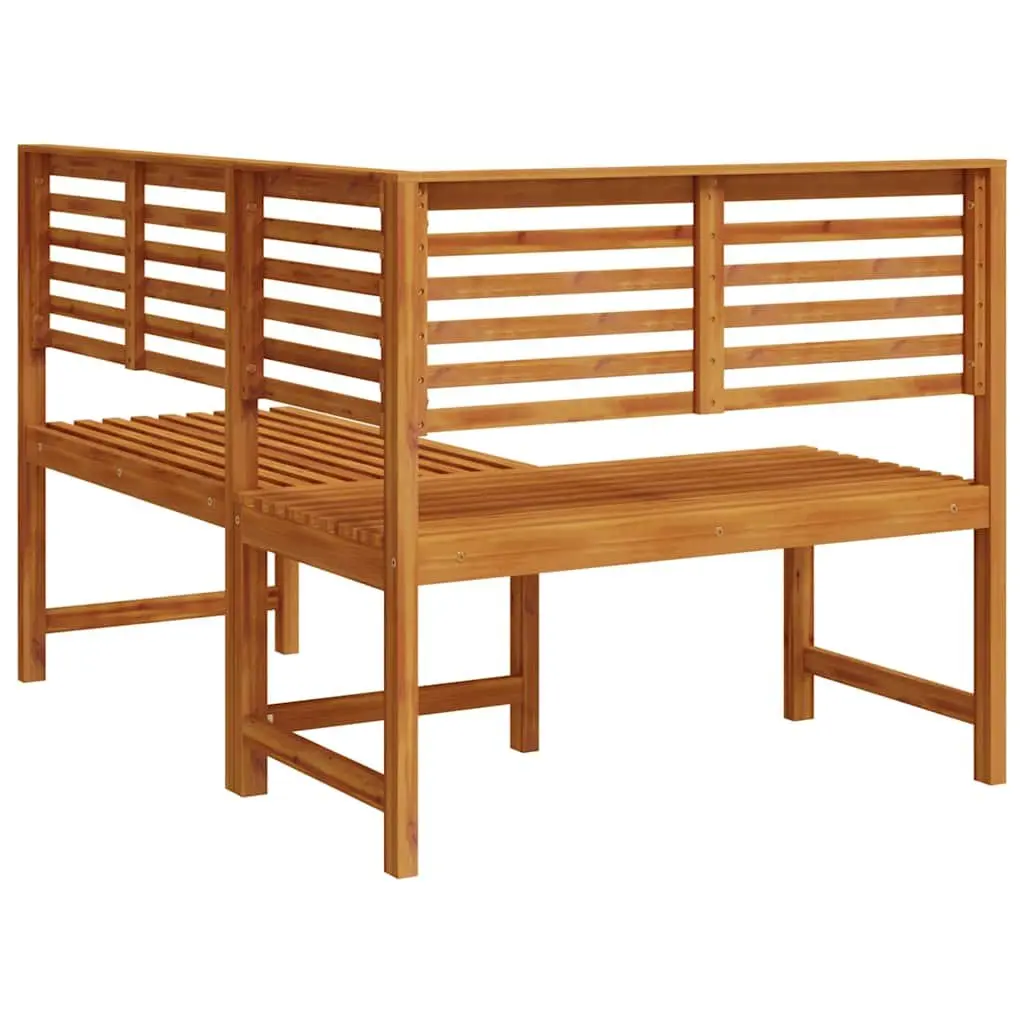 Garden Corner Bench Natural Wood 140 cm Solid Acacia Wood Outdoor Seating Unit