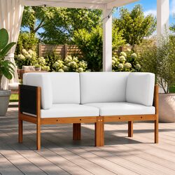 Outdoor Sectional Corner Sofas 2 pcs with Cushions Garden Patio Seating Unit