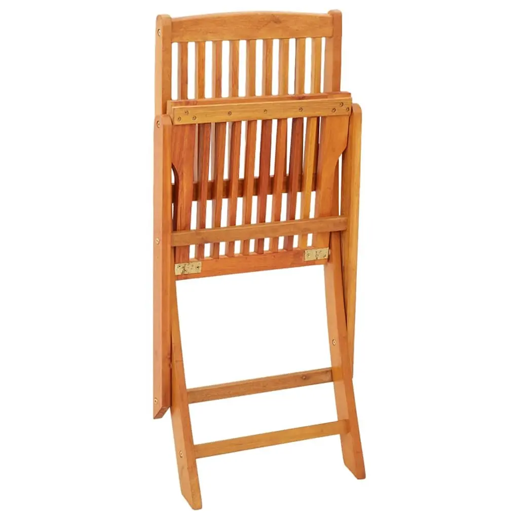 Folding Dining Chairs Set Brown Eucalyptus Wood Outdoor Garden Furniture 4 Piece