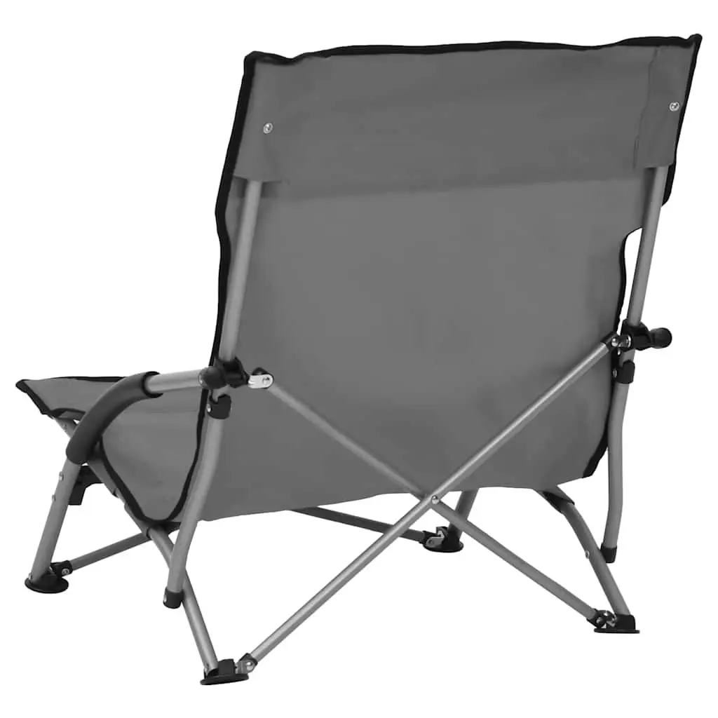 Grey Folding Beach Chairs Set of 2 for Easy Use