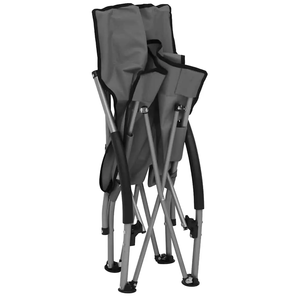 Grey Folding Beach Chairs Set of 2 for Easy Use
