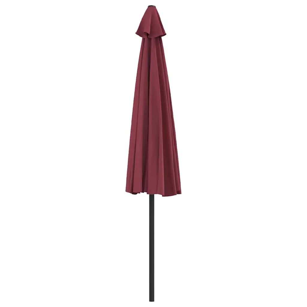 Half-Round Parasol Red UV Protective Outdoor Shade Aluminium Pole Crank
