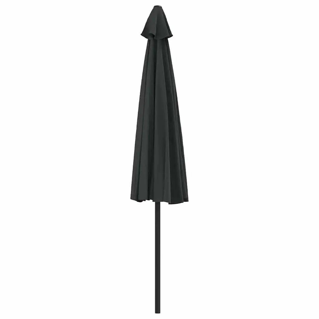 Half Round Parasol Black 300L x 155W x 223H cm UV Protective Polyester Cover Aluminium Pole Crank Mechanism