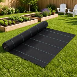 Black Weed Control Mat 2x5 m for Easy Gardening