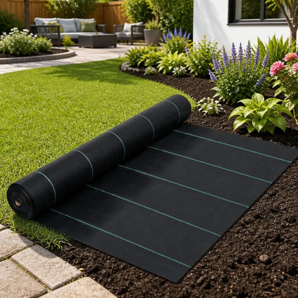 Ground Cover Mat Black 2m x 50m Durable Weed Suppression Fabric for Gardens and Landscapes