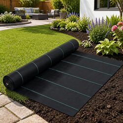 Black Weed Control Mat 2x50 m for Effective Garden Use
