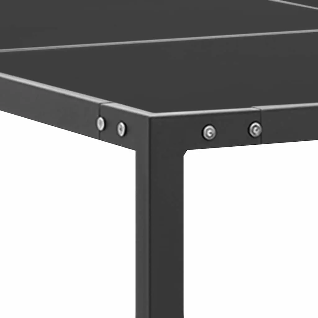 Garden Table Anthracite 130x130cm Powder-coated Steel Frame Tempered Glass Top