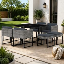 9 Piece Garden Dining Set: Durable & Stylish