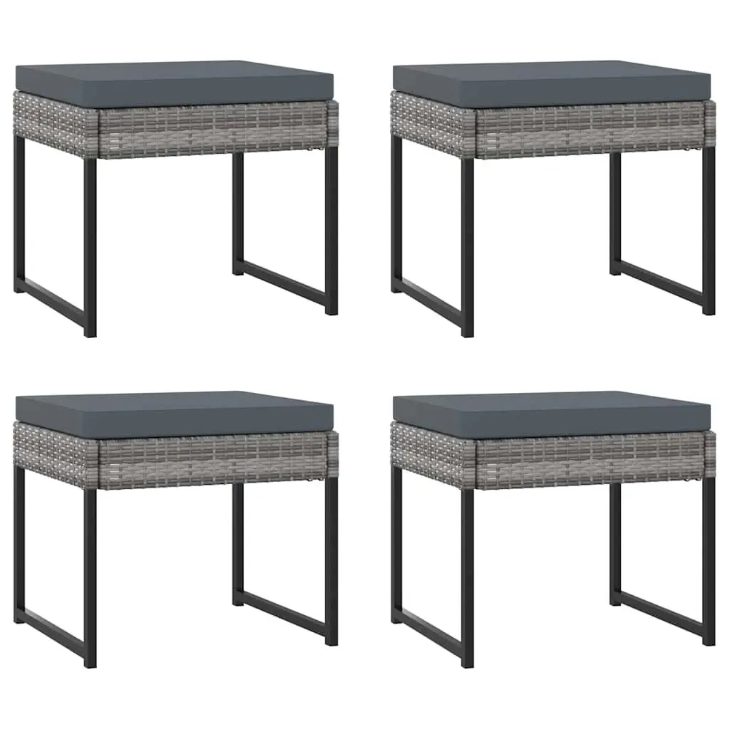 Garden Dining Set 9 Piece Outdoor Furniture PE Rattan Tempered Glass Grey