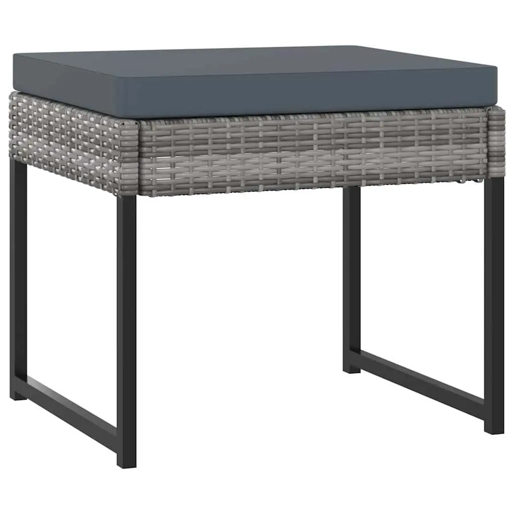 Garden Dining Set 9 Piece Outdoor Furniture PE Rattan Tempered Glass Grey
