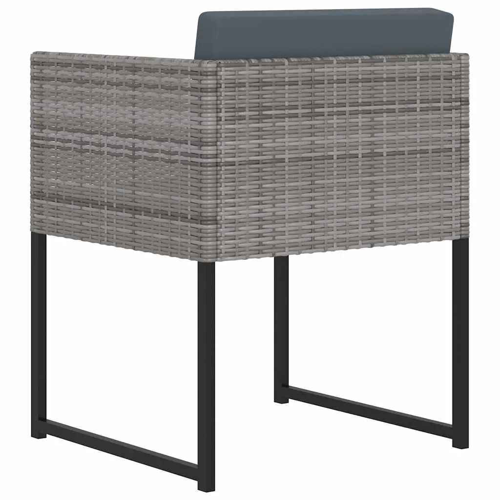 Garden Dining Set 9 Piece Outdoor Furniture PE Rattan Tempered Glass Grey