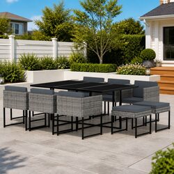 Compact 11 Piece Garden Dining Set for Outdoor Entertaining