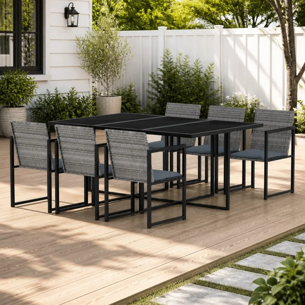 7-Piece Outdoor Dining Set with Cushions