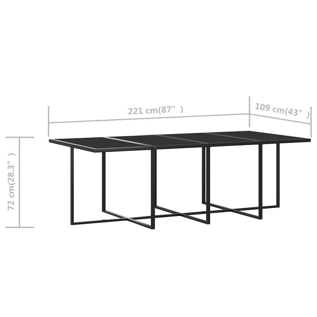 Outdoor Dining Set 9 Piece Patio Garden Furniture with Cushions Grey Rattan