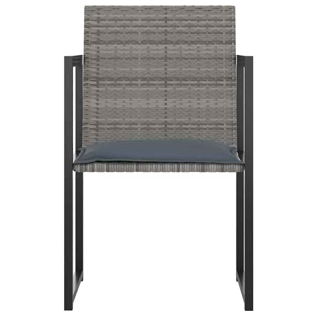 Outdoor Dining Set 9 Piece Patio Garden Furniture with Cushions Grey Rattan